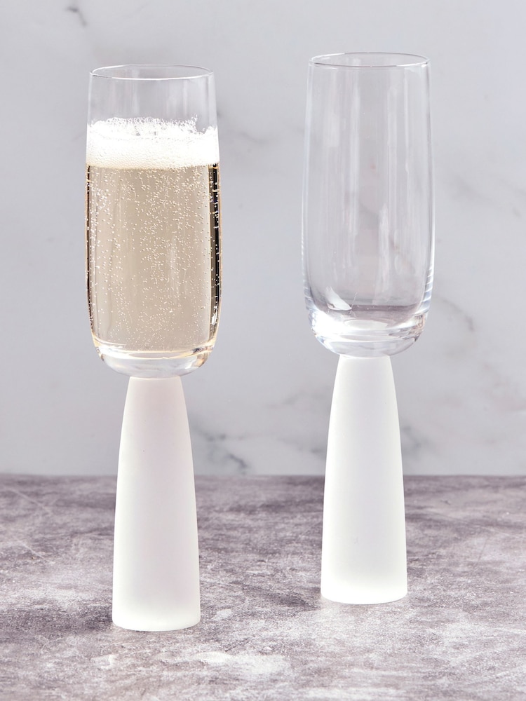 Anton Studio Designs Set of 2 Frost Oslo Champagne Flutes - Image 1 of 4