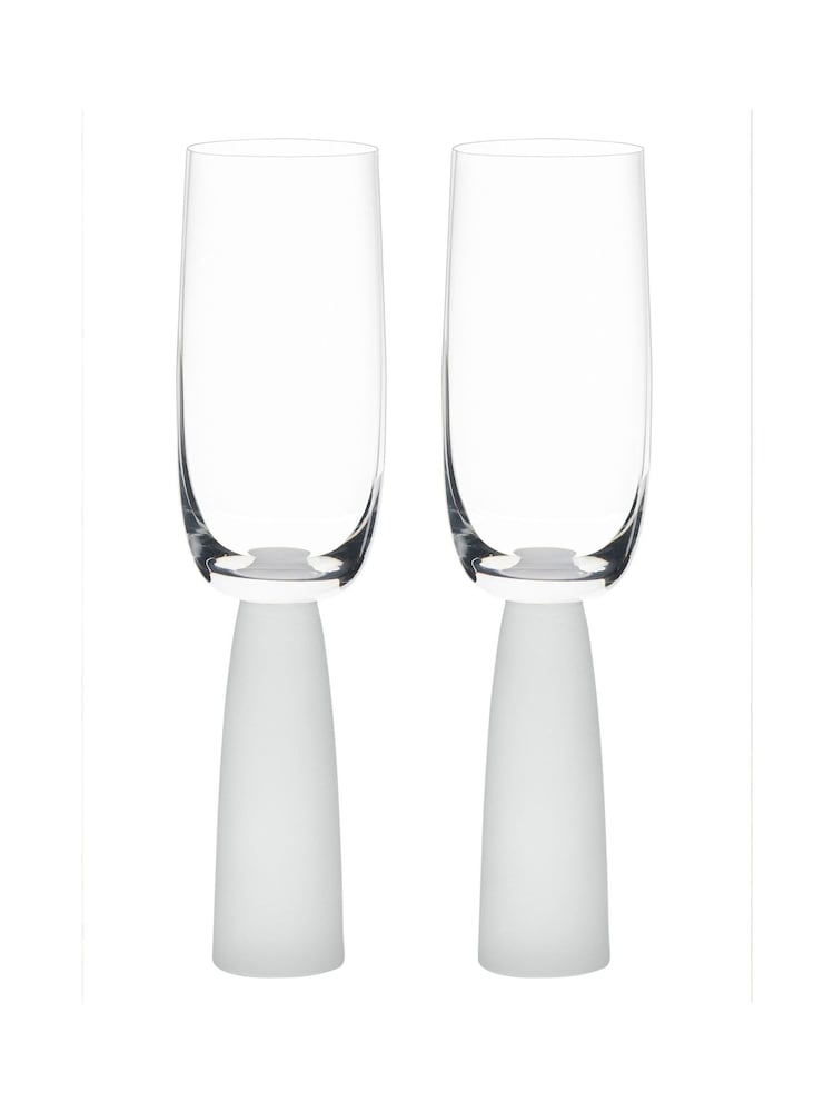 Anton Studio Designs Set of 2 Frost Oslo Champagne Flutes - Image 2 of 4
