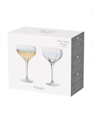 Anton Studio Designs Set of 2 Palazzo Champagne Flutes Saucers - Image 2 of 4