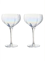 Anton Studio Designs Set of 2 Palazzo Champagne Flutes Saucers - Image 3 of 4