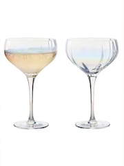 Anton Studio Designs Set of 2 Palazzo Champagne Flutes Saucers - Image 4 of 4