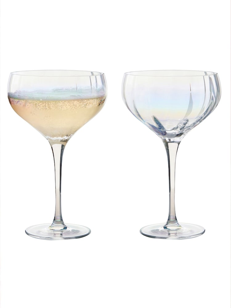 Anton Studio Designs Set of 2 Palazzo Champagne Flutes Saucers - Image 4 of 4