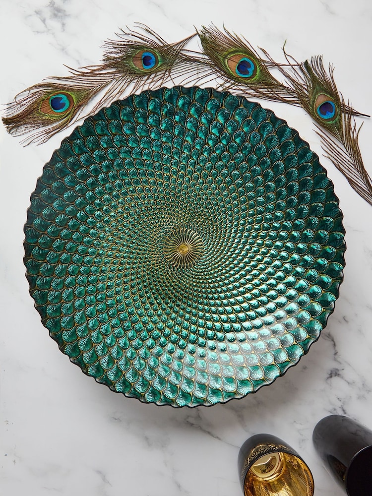 Anton Studio Designs Green Peacock Bowl - Image 1 of 4