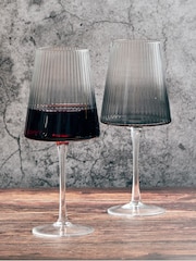 Anton Studio Designs Set of 2 Smoke Empire Wine Glasses - Image 1 of 5
