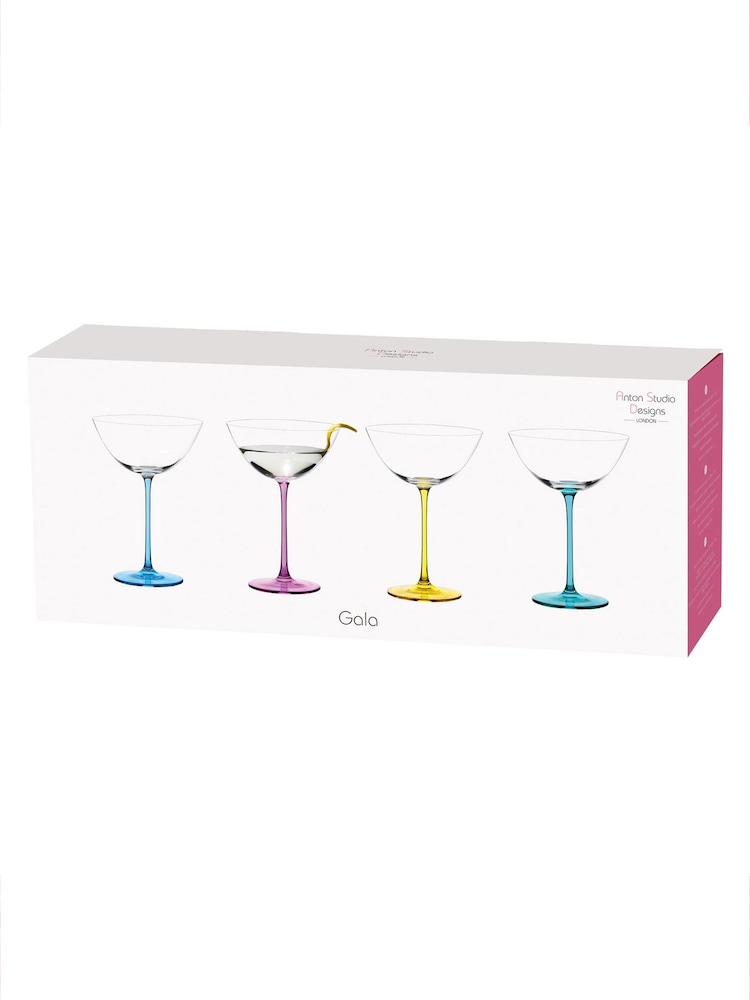 Anton Studio Designs Set of 4 Green Gala Cocktail Glasses - Image 7 of 7 Anton Studio Designs Set of 4 Green Gala Cocktail Glasses - Image 7 of 7