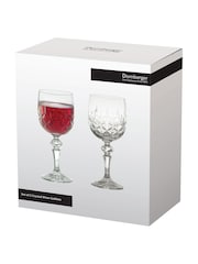 The DRH Collection Set of 2 Clear Dorchester Goblets Fully Wine Glasses Cut - Image 3 of 3