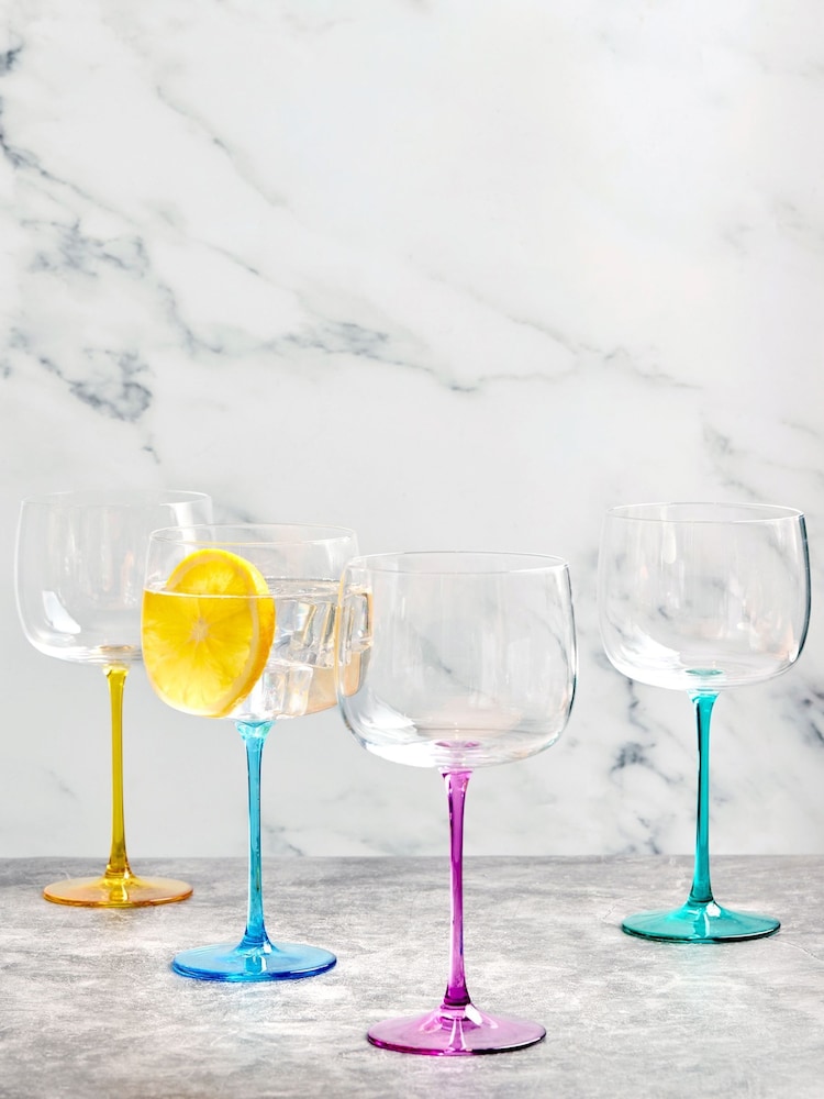 Anton Studio Designs Set of 4 Pink Gala Gin Glasses - Image 1 of 7