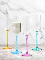 Anton Studio Designs Set of 4 Gala Champagne Flutes - Image 1 of 7
