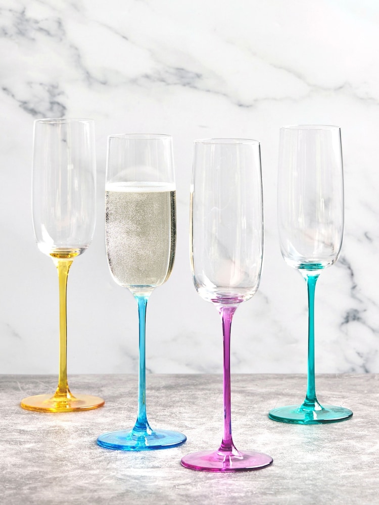 Anton Studio Designs Set of 4 Gala Champagne Flutes - Image 1 of 7