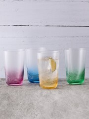 Anton Studio Designs Set of 4 Blue Swirl Hiball Tumblers - Image 1 of 3