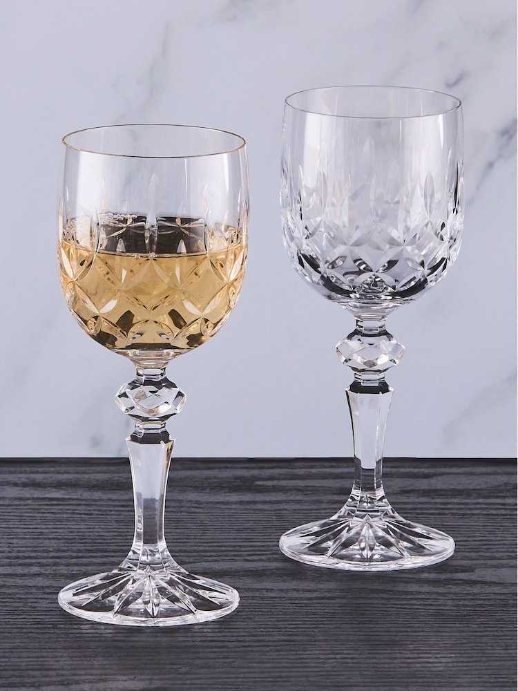 The DRH Collection Set of 2 Dorchester Fully Wine Glasses Cut - Bild 1 von 3