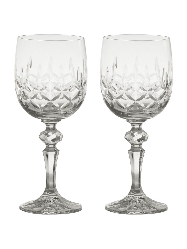 The DRH Collection Set of 2 Dorchester Fully Wine Glasses Cut - Bild 2 von 3
