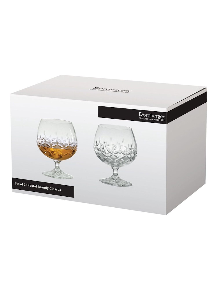 The DRH Collection Set of 2 Clear Dorchester Brandy Rum Glasses Fully Cut - Image 3 of 3