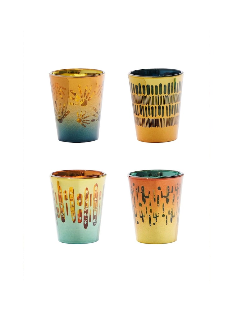 Artland Set of 4 Gold Fiesta Shot Glasses - Image 2 of 7 Artland Set of 4 Gold Fiesta Shot Glasses - Image 2 of 7