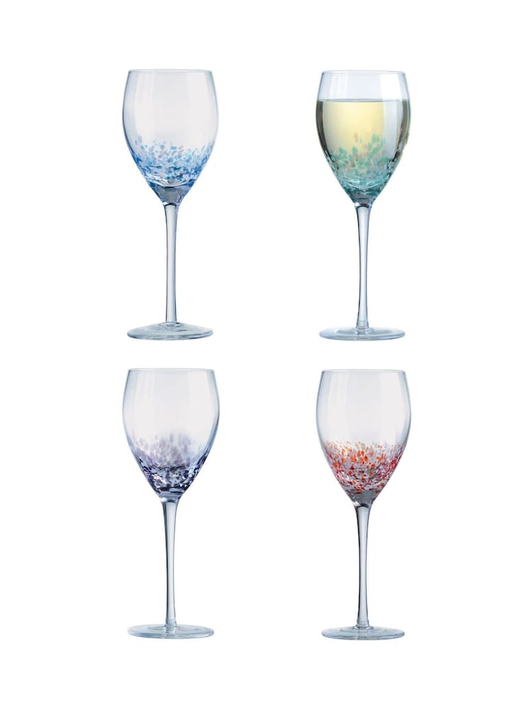 Anton Studio Designs Set of 4 Purple Speckle Wine Glasses - Image 2 of 7