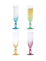 Anton Studio Designs Set of 4 Pink Swirl Champagne Flutes - Image 2 of 3