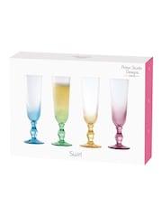 Anton Studio Designs Set of 4 Pink Swirl Champagne Flutes - Image 3 of 3