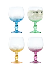 Anton Studio Designs Set of 4 Green Swirl Gin Glasses - Image 2 of 3