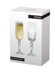 The DRH Collection Set of 2 Clear Dorchester Fully Champagne Flutes Cut - Image 3 of 3