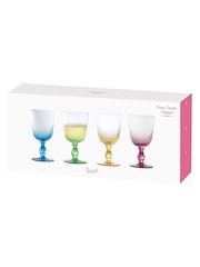 Anton Studio Designs Set of 4 Yellow Swirl Wine Glasses - Image 3 of 3