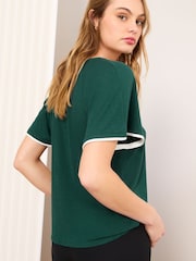 Friends Like These Green Tipped Flutter Sleeve T-Shirt - Image 4 of 4