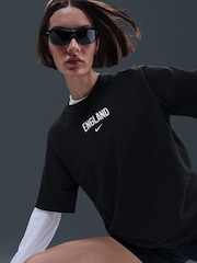 Nike Black Womens 100% Cotton England Supporter T-Shirt - Image 3 of 6
