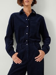 Hush Blue Navy Evelyn Cord 100% Cotton Jumpsuit - Image 2 of 5