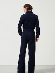 Hush Blue Navy Evelyn Cord 100% Cotton Jumpsuit - Image 3 of 5