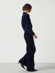 Hush Blue Navy Evelyn Cord 100% Cotton Jumpsuit - Image 4 of 5