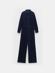 Hush Blue Navy Evelyn Cord 100% Cotton Jumpsuit - Image 5 of 5