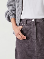 Hush Grey Alana Corduroy Maxi 100% Cotton Skirt - Image 4 of 5