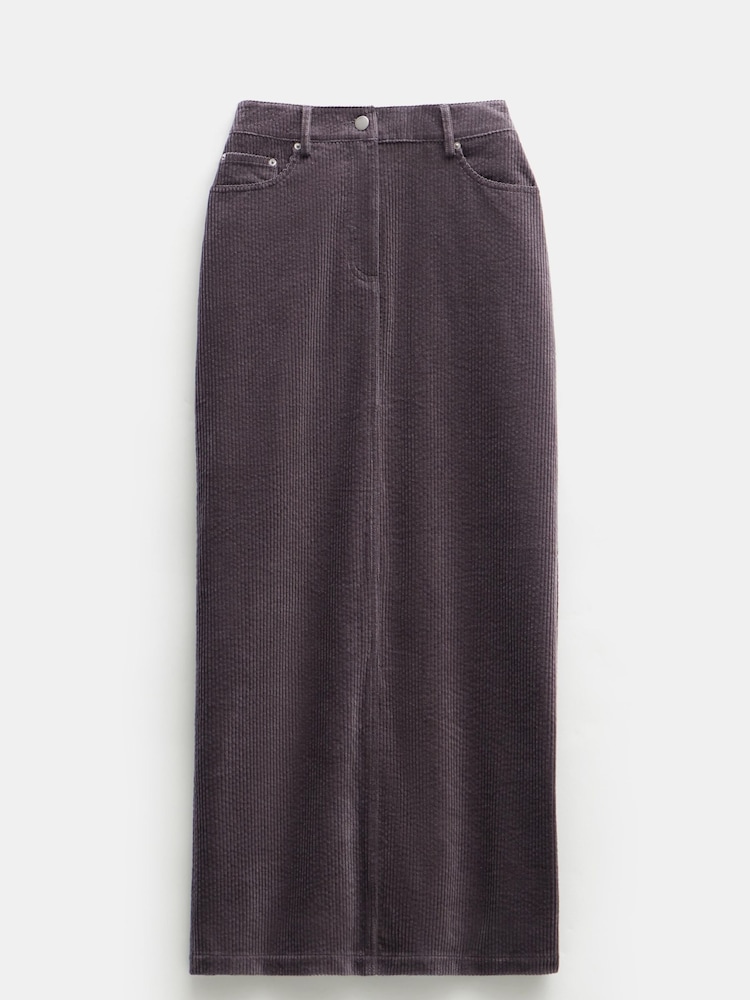 Hush Grey Alana Corduroy Maxi 100% Cotton Skirt - Image 5 of 5