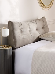Natural Velvet Wedge Headboard Cushion - Image 1 of 5