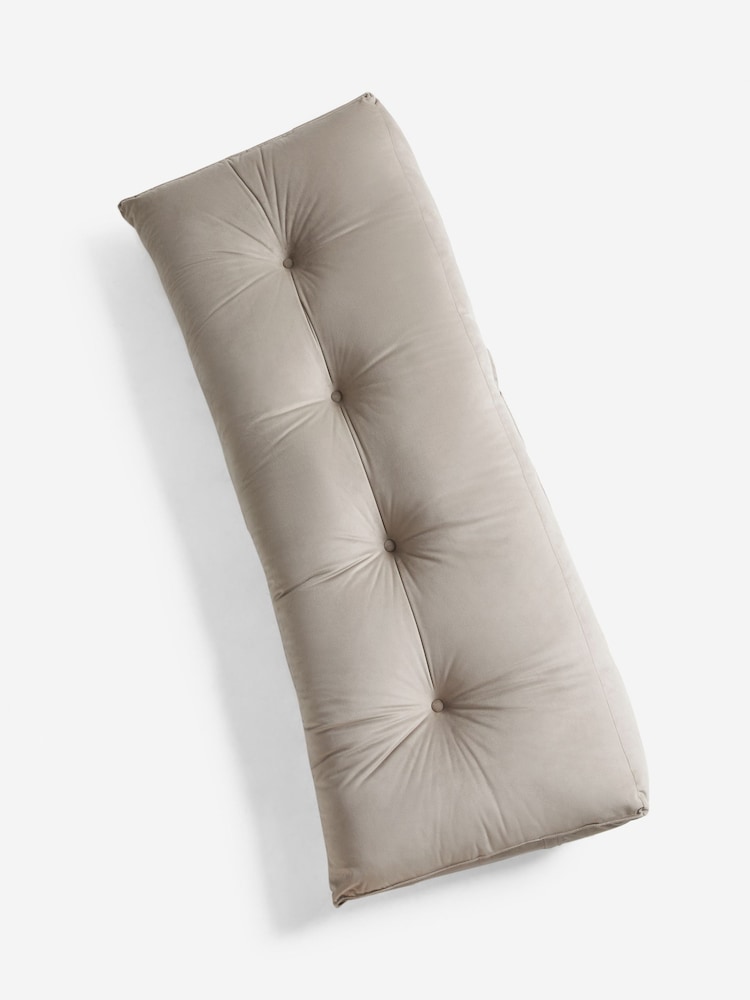 Natural Velvet Wedge Headboard Cushion - Image 2 of 5
