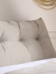 Natural Velvet Wedge Headboard Cushion - Image 3 of 5