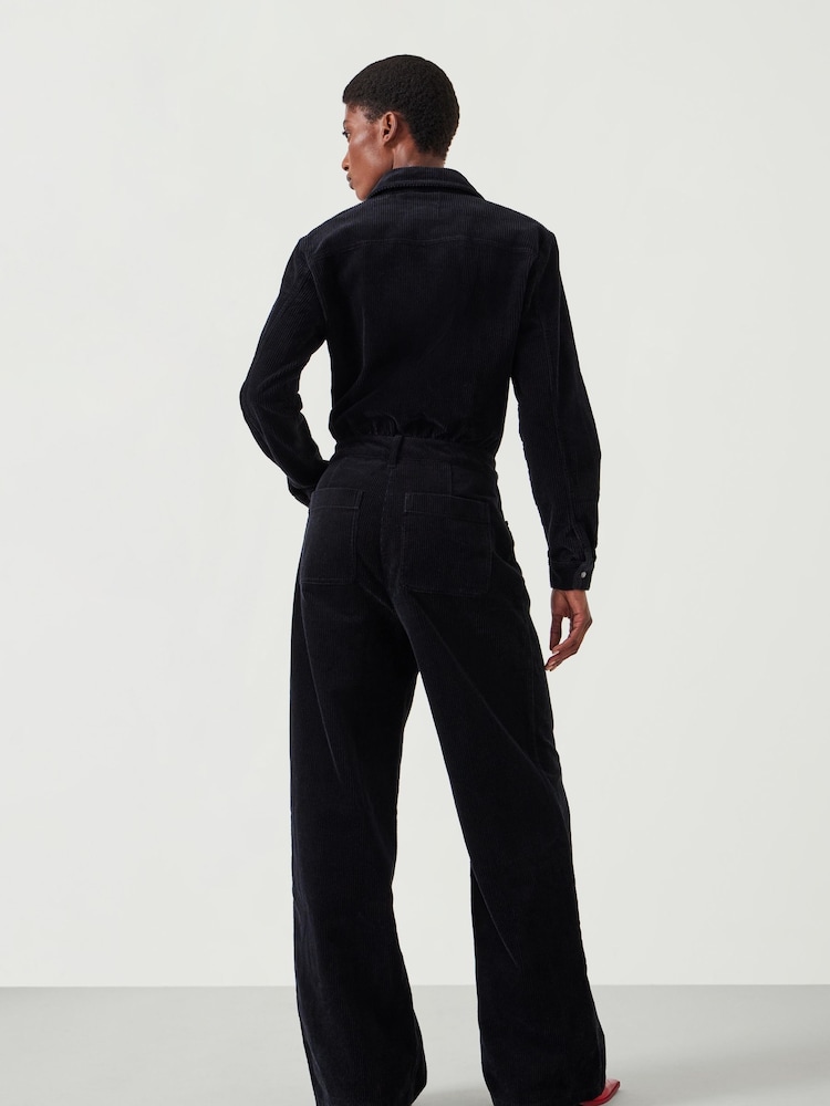 Hush Black Evelyn Cord 100% Cotton Jumpsuit - Image 3 of 5