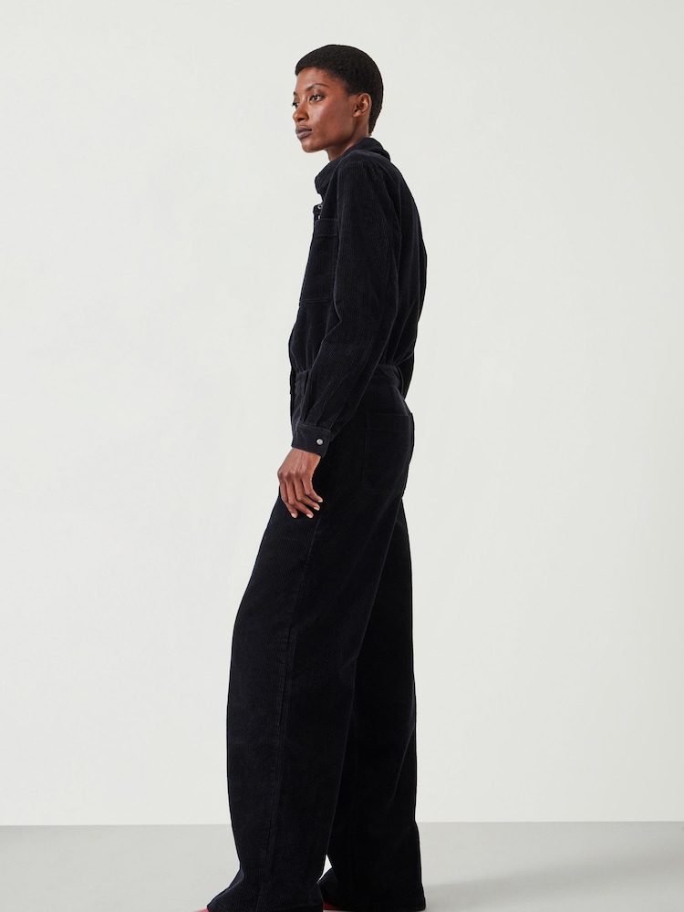Hush Black Evelyn Cord 100% Cotton Jumpsuit - Image 4 of 5