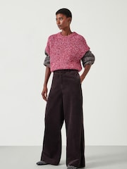 Hush Brown 100% Cotton Wide Leg Cord Trousers - Image 1 of 5