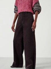 Hush Brown 100% Cotton Wide Leg Cord Trousers - Image 2 of 5