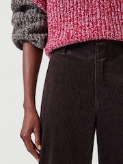 Hush Brown 100% Cotton Wide Leg Cord Trousers - Image 4 of 5