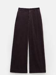 Hush Brown 100% Cotton Wide Leg Cord Trousers - Image 5 of 5
