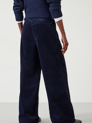 Hush Blue 100% Cotton Wide Leg Cord Trousers - Image 2 of 5
