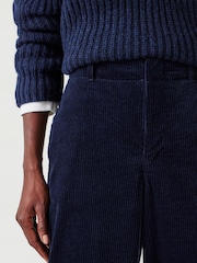 Hush Blue 100% Cotton Wide Leg Cord Trousers - Image 4 of 5