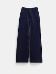 Hush Blue 100% Cotton Wide Leg Cord Trousers - Image 5 of 5