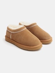 Hush Brown Padded Collar Shearling Snug Slippers - Image 3 of 5