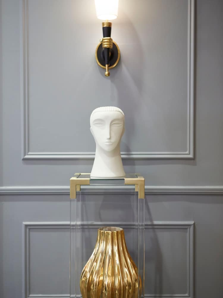 Jonathan Adler BlackBrass Brass Hand Sconce Wall Lights - Image 2 of 3