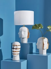Jonathan Adler White Gold Atlas Table Lamp - Image 1 of 3