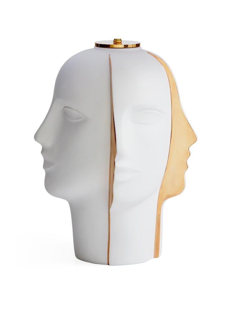 Jonathan Adler White Gold Atlas Table Lamp - Image 3 of 3
