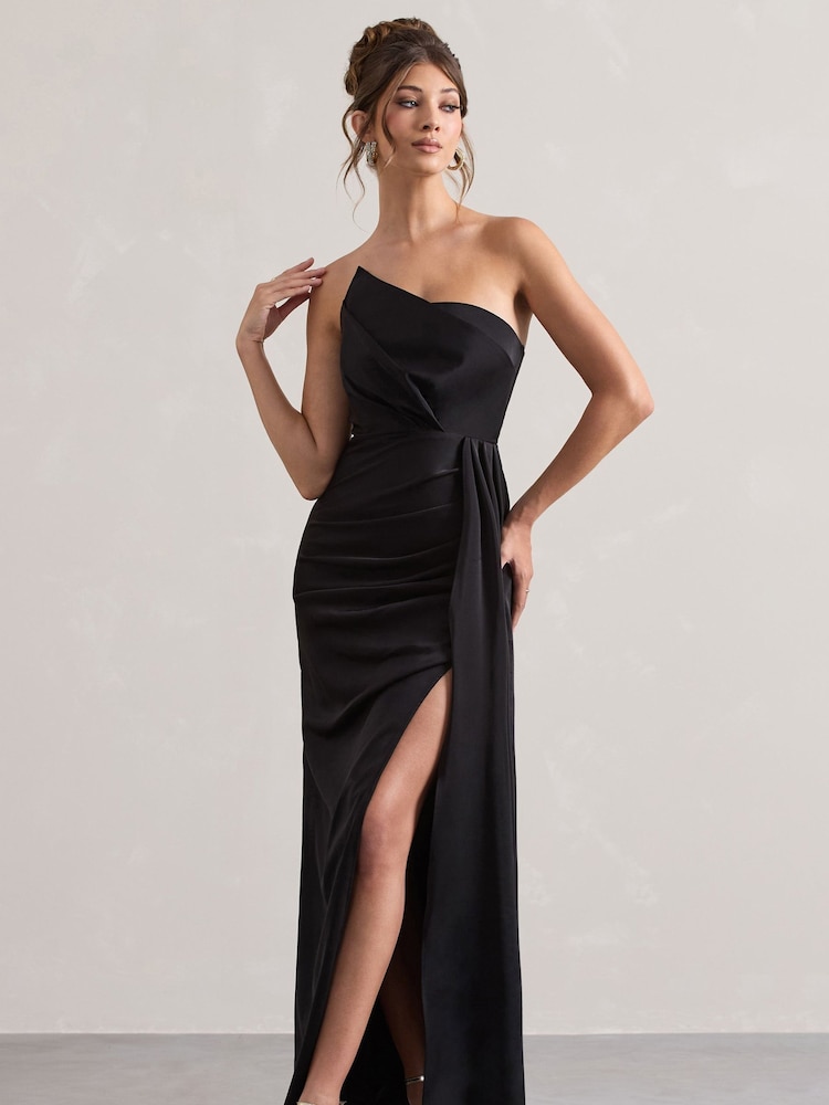 Club L London – Hollywood – Trägerloses, drapiertes Maxikleid aus Satin - Bild 1 von 5 Club L London – Hollywood – Trägerloses, drapiertes Maxikleid aus Satin - Bild 1 von 5