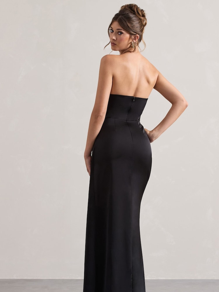 Club L London – Hollywood – Trägerloses, drapiertes Maxikleid aus Satin - Bild 2 von 5 Club L London – Hollywood – Trägerloses, drapiertes Maxikleid aus Satin - Bild 2 von 5